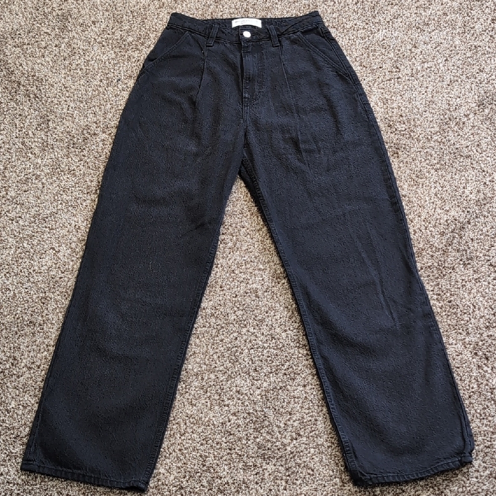 Abercrombie And Fitch The Loose High Rise Curve Love Size 26 Black